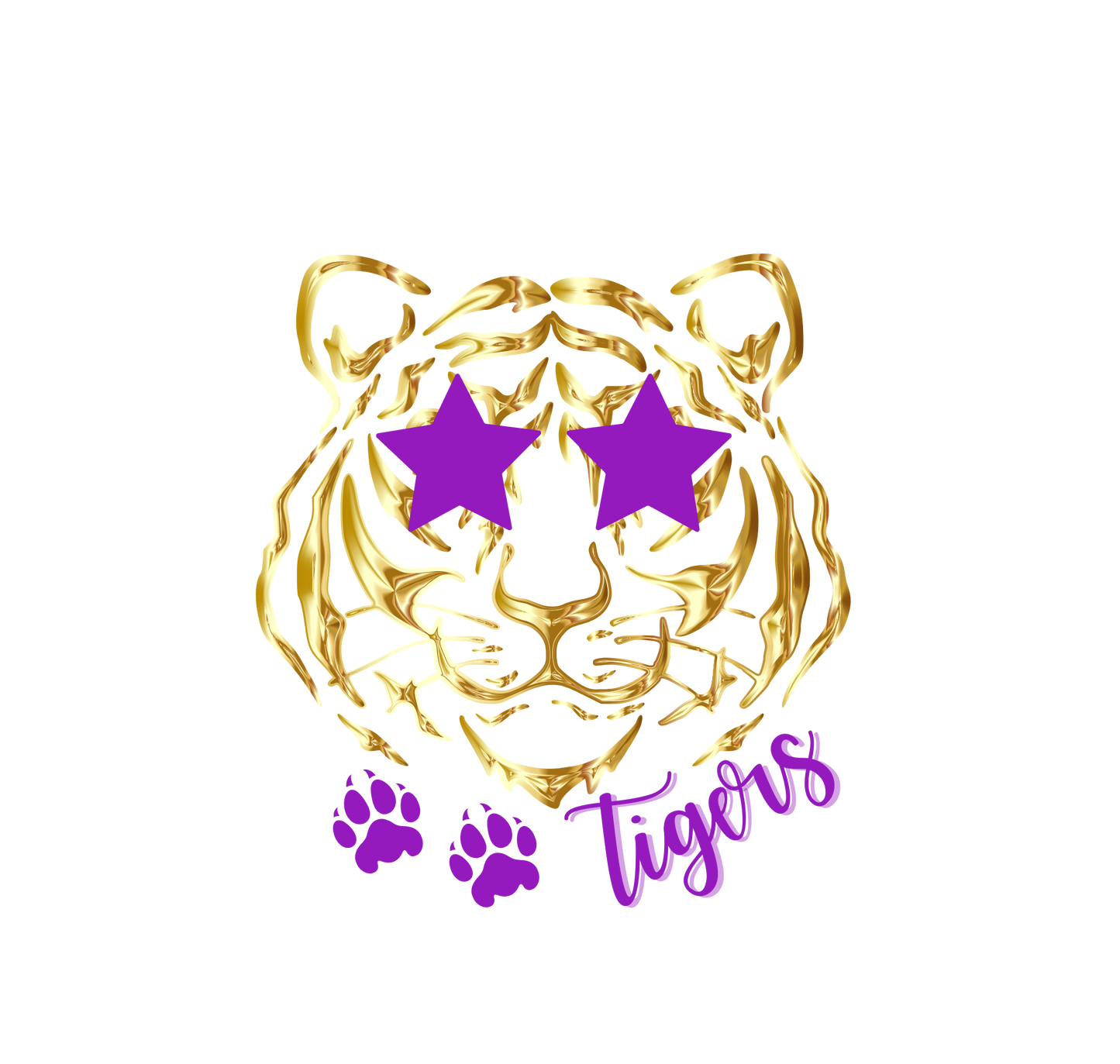 Gold Tigers Stars Purple T-Shirt