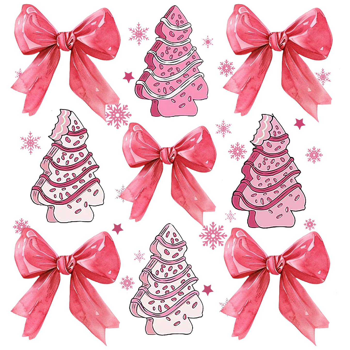 Pink Christmas Tree Cakes Coquette