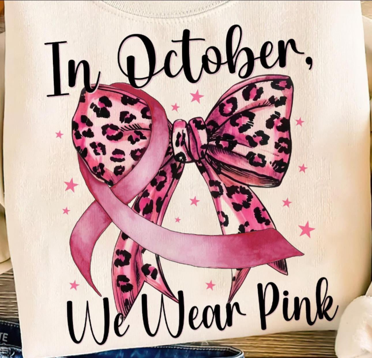 In October We Wear Pink Cheetah Bow Shirt