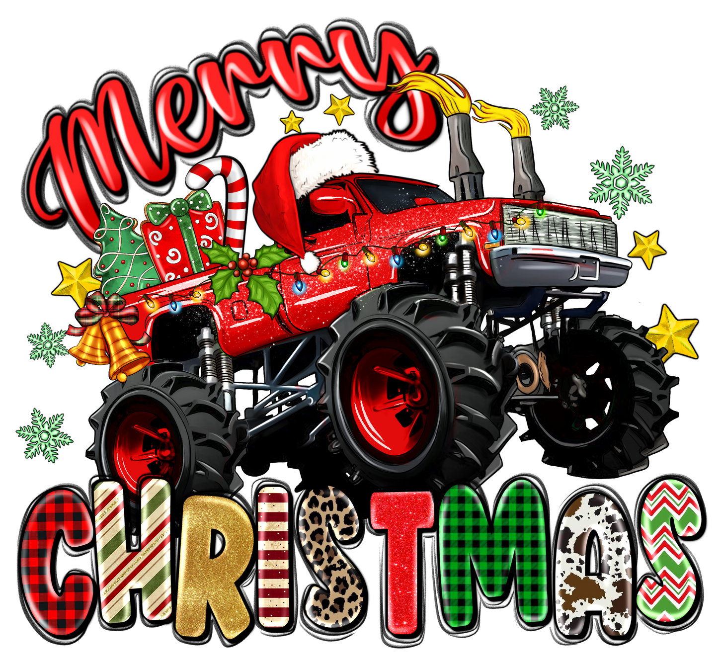 Merry Monster Truck T-Shirt