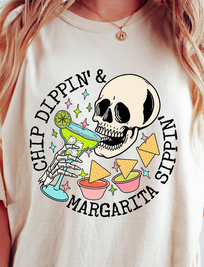 Sip, Snack & Stay Stylish: The ‘Chip Dippin’ & Margarita Sippin’’ Tee You’ll Want All Year Long
