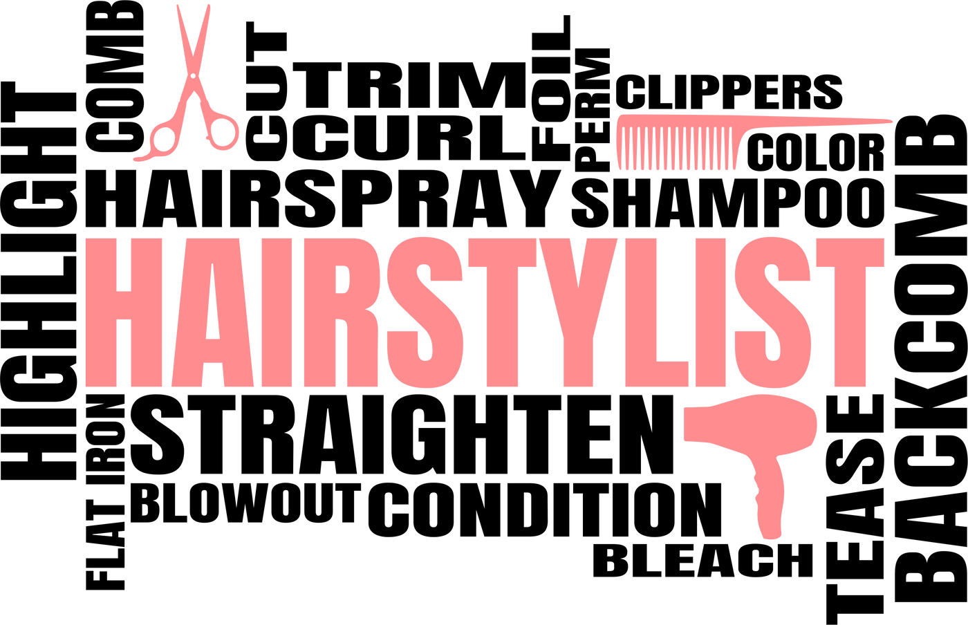 Hair Stylist Word Art Shirt