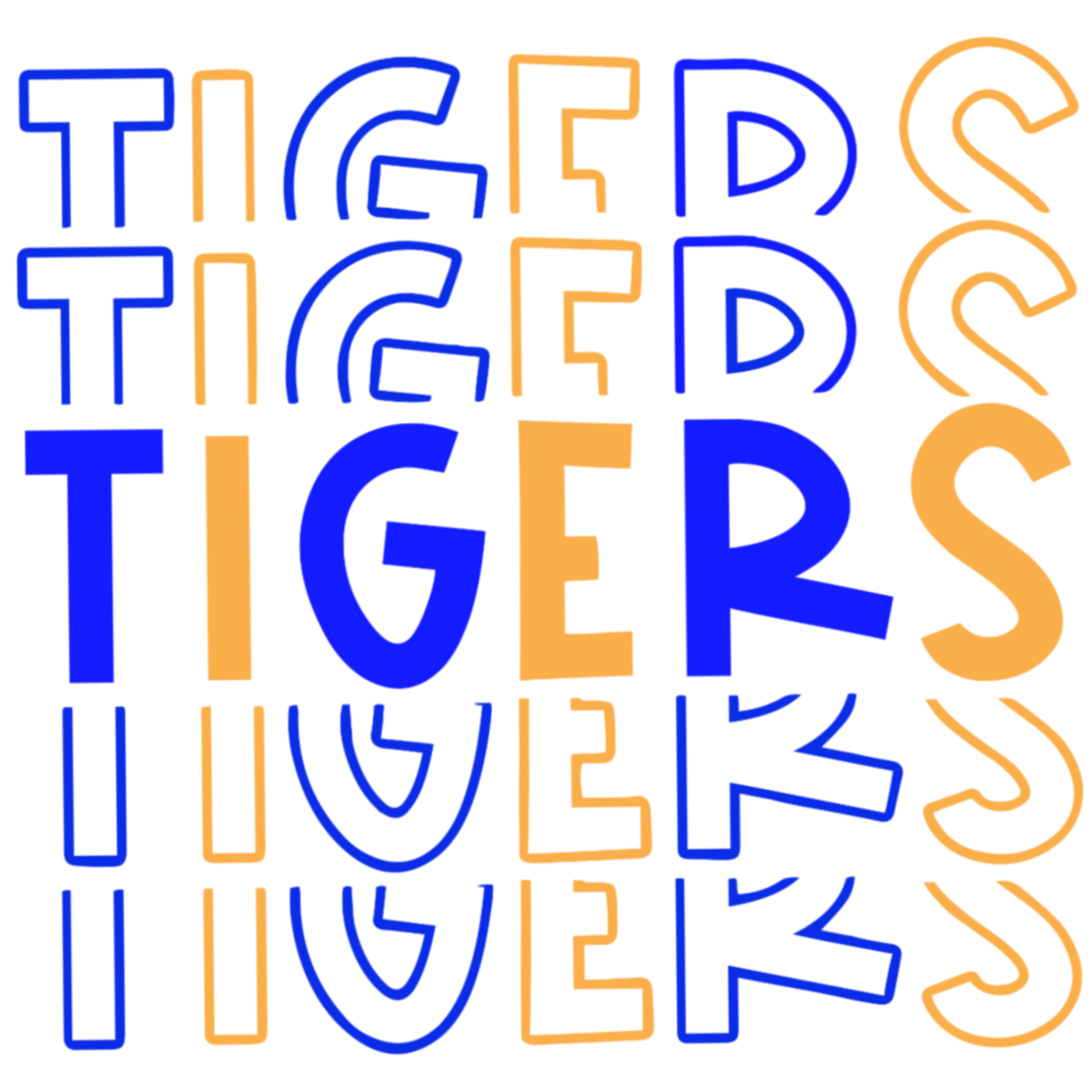 Tigers Blue and Gold Repeat T-Shirt