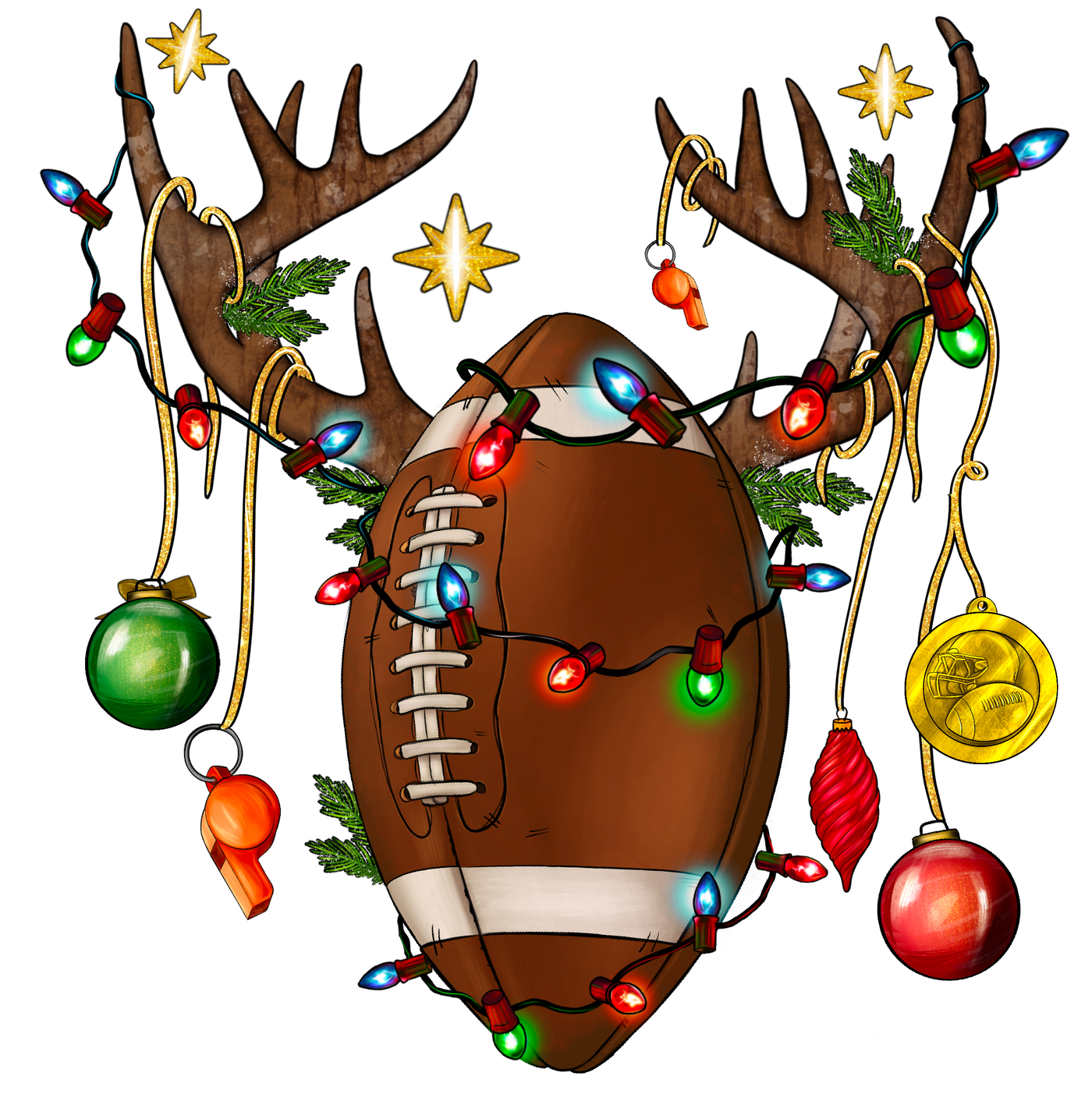 Christmas Football Deer T-Shirt