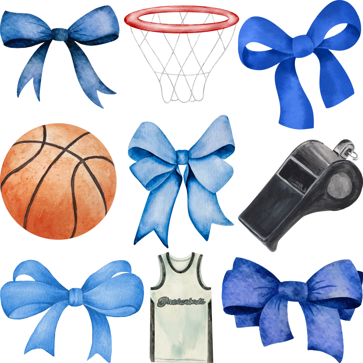 Blue Coquette Basketball T-Shirt