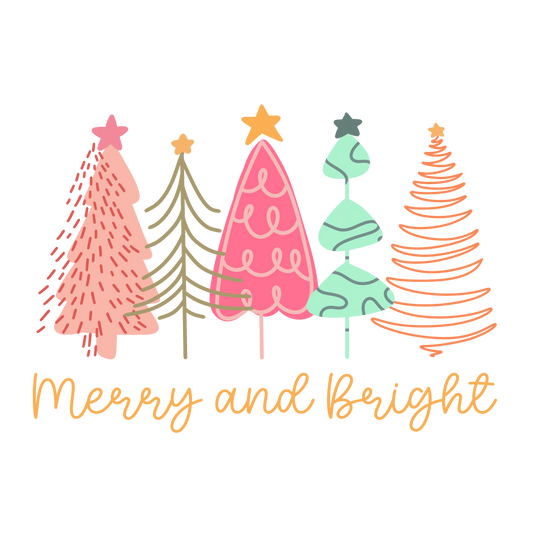Merry Bright Retro Christmas Tree T-Shirt