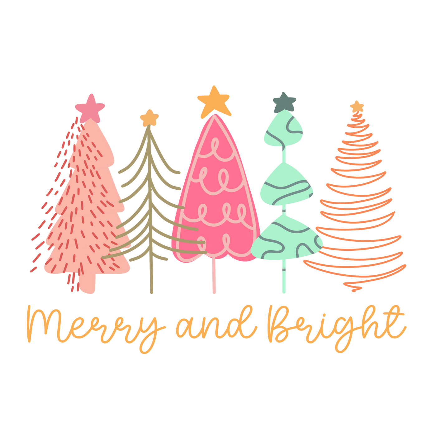 Merry Bright Retro Christmas Tree T-Shirt