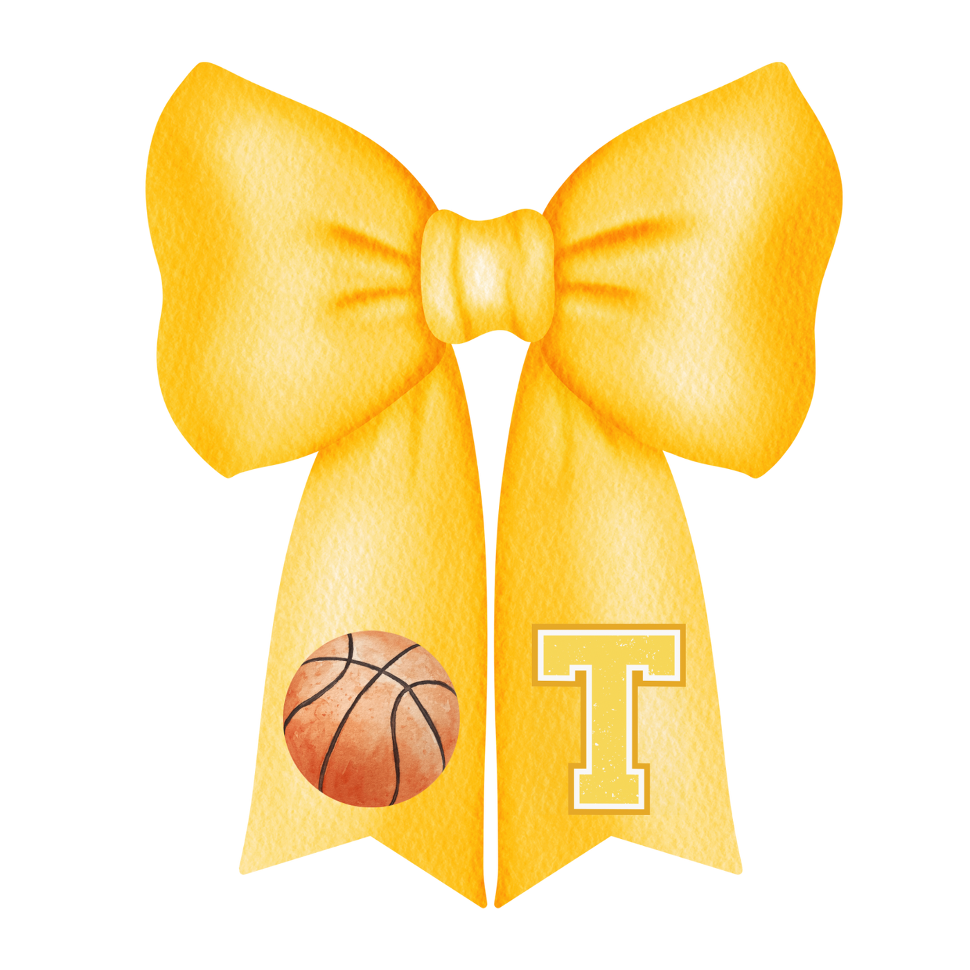 Yellow Basketball T Bow