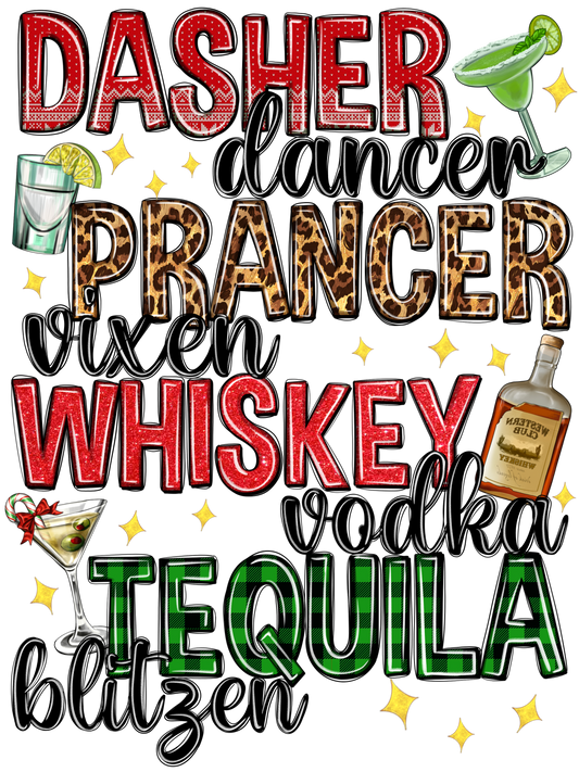 Dasher Dancer Prancer Alcohol T-Shirt
