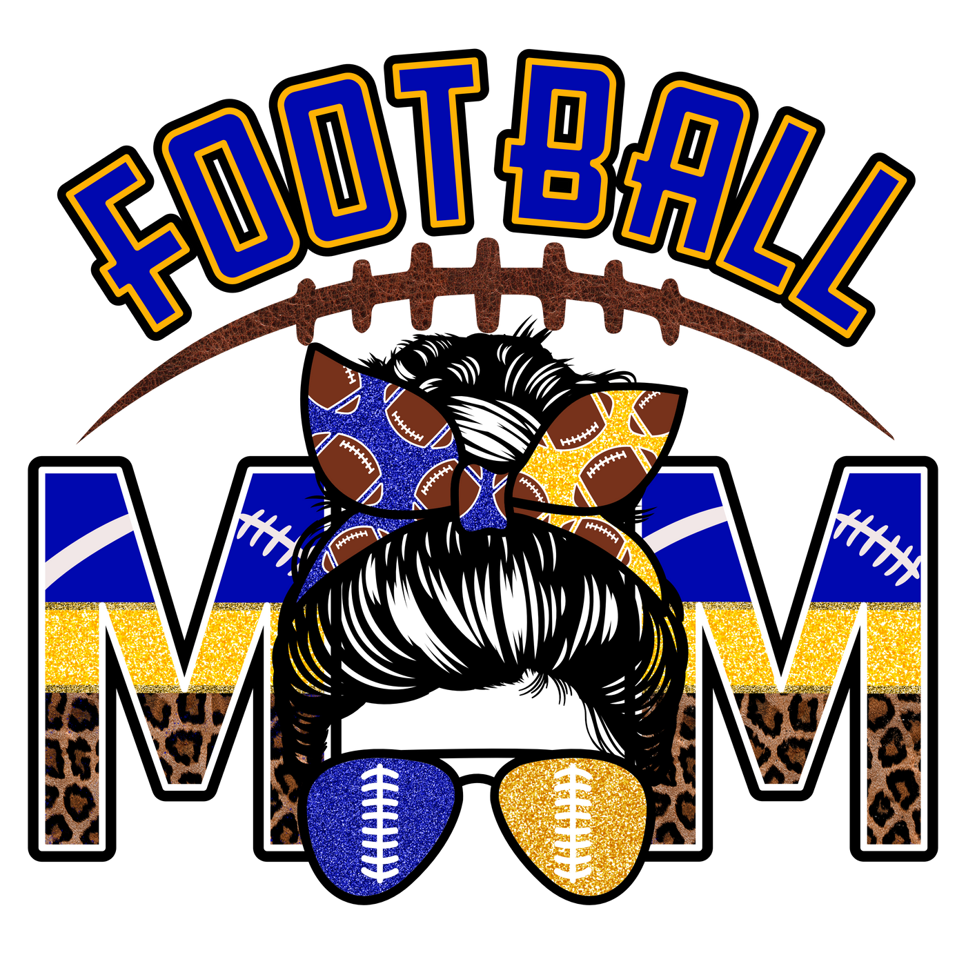 Football Mom Blue and Gold
