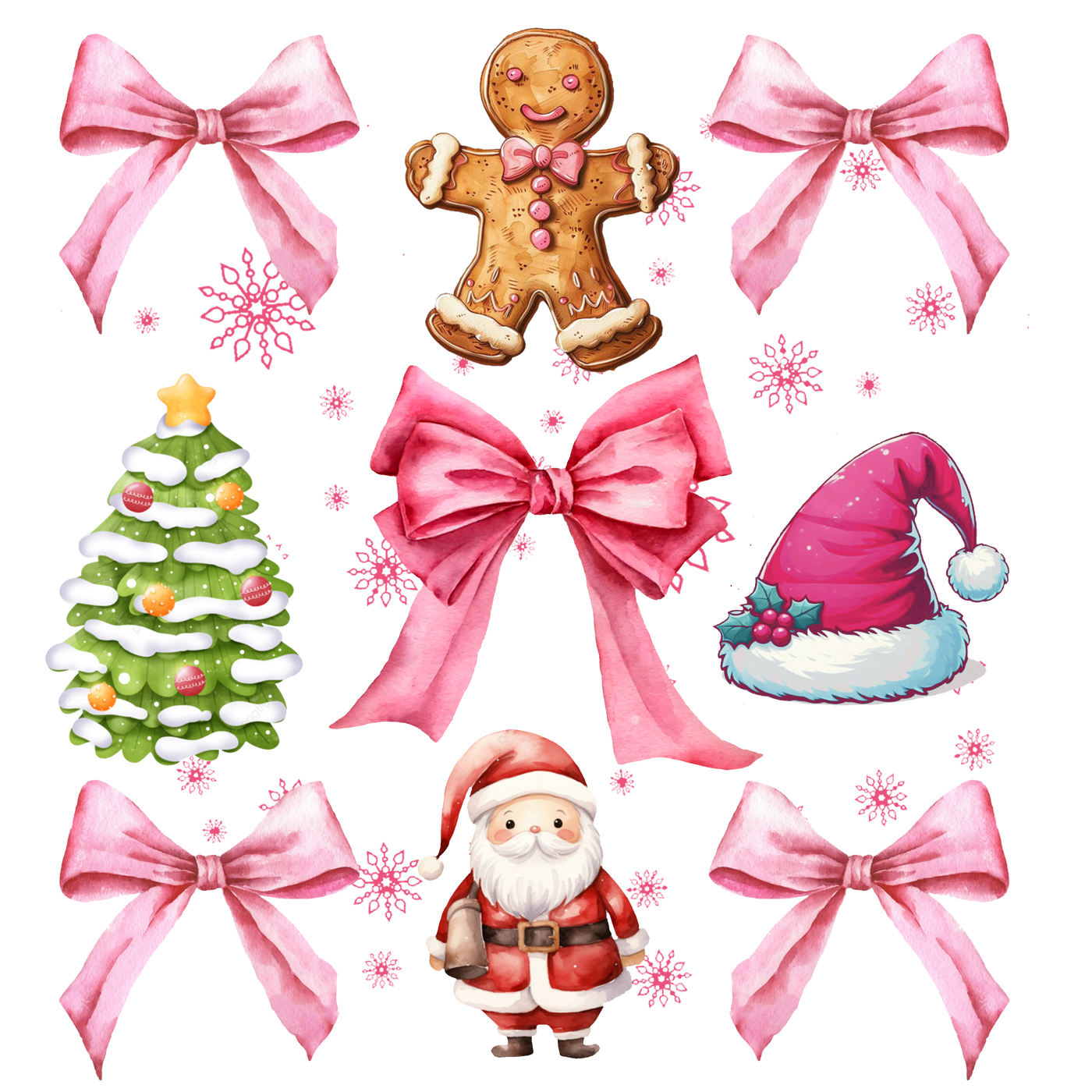 Pink Gingerbread Santa Hat Coquette