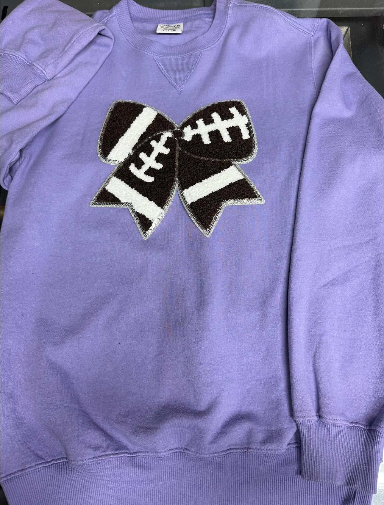Football Bow Patch Sweatshirt