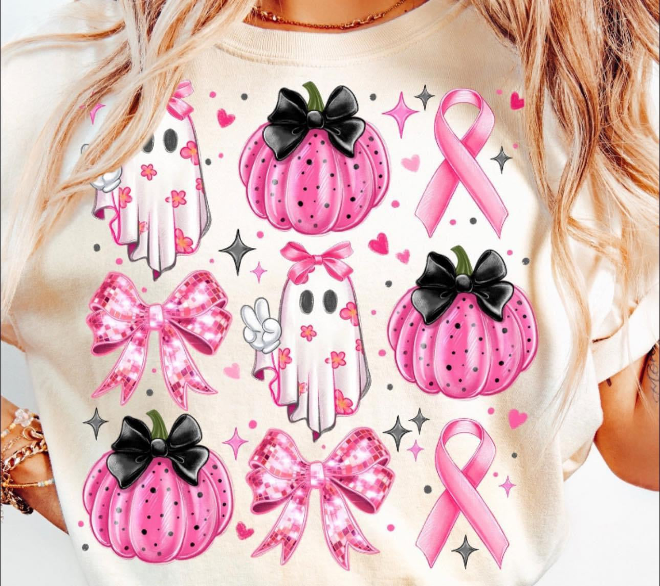 Coquette Pumpkin Breast Cancer Awareness Shirt