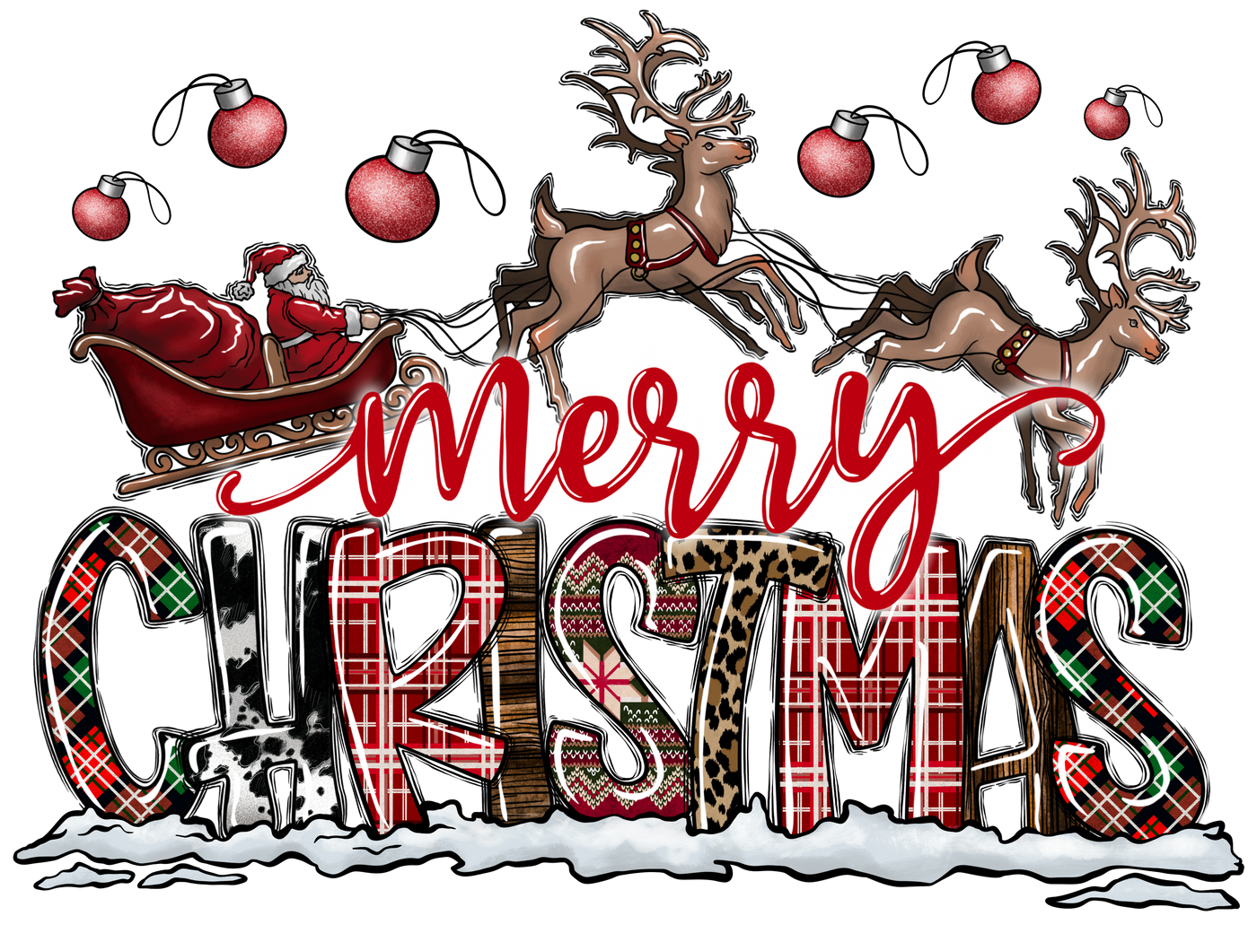 Merry Christmas Santa Sleigh