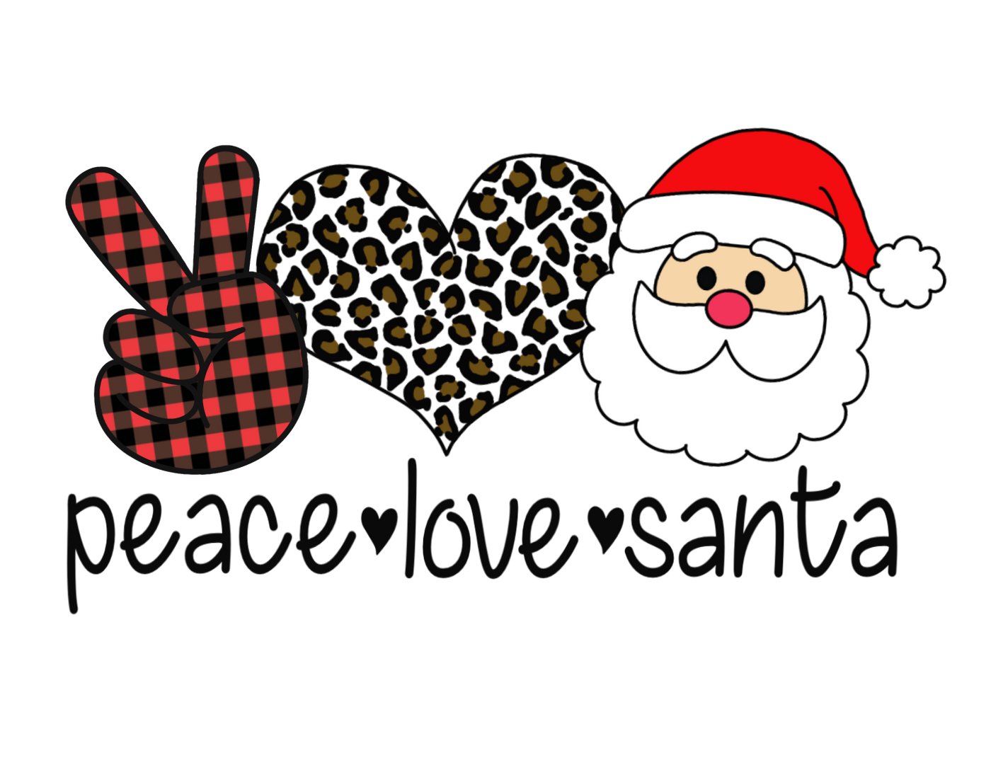 Simple Peace Love Santa