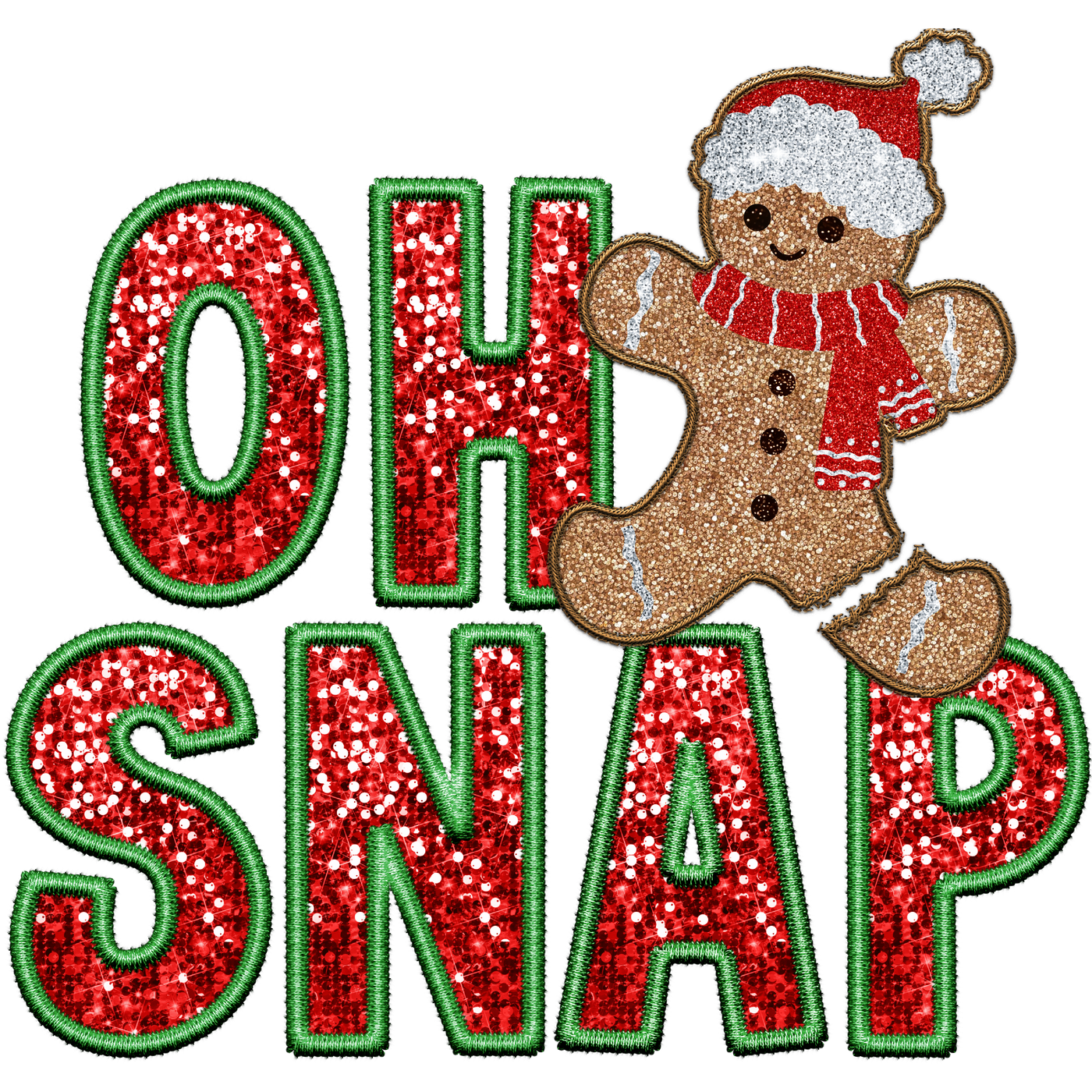 Oh Snap Faux Glitter Gingerbread